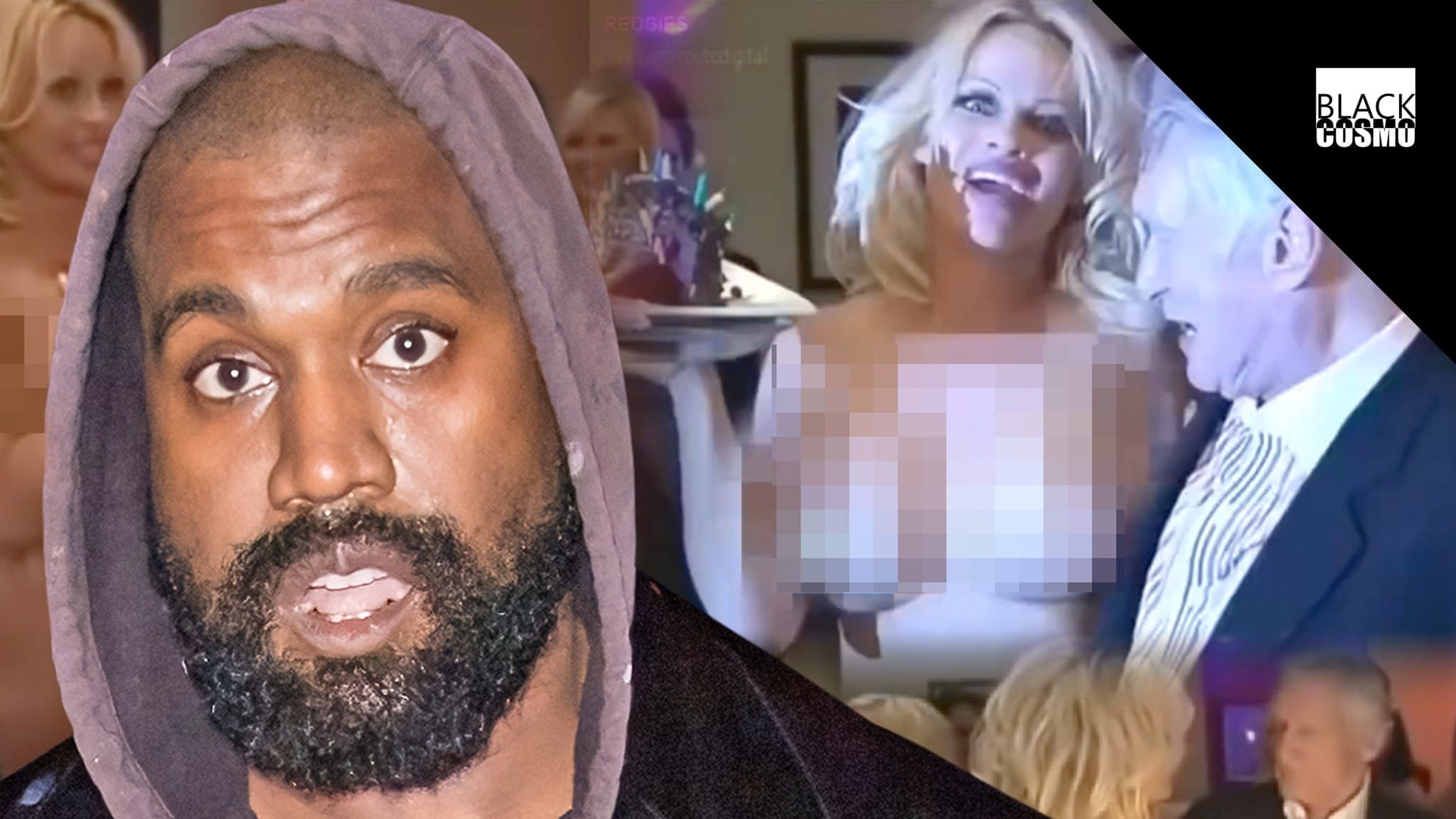 Kanye West Posts Throwback Video of Pamela Anderson and Hugh Hefner Kanye West Posts Throwback Video of Naked Pamela Anderson, Hugh Hefner