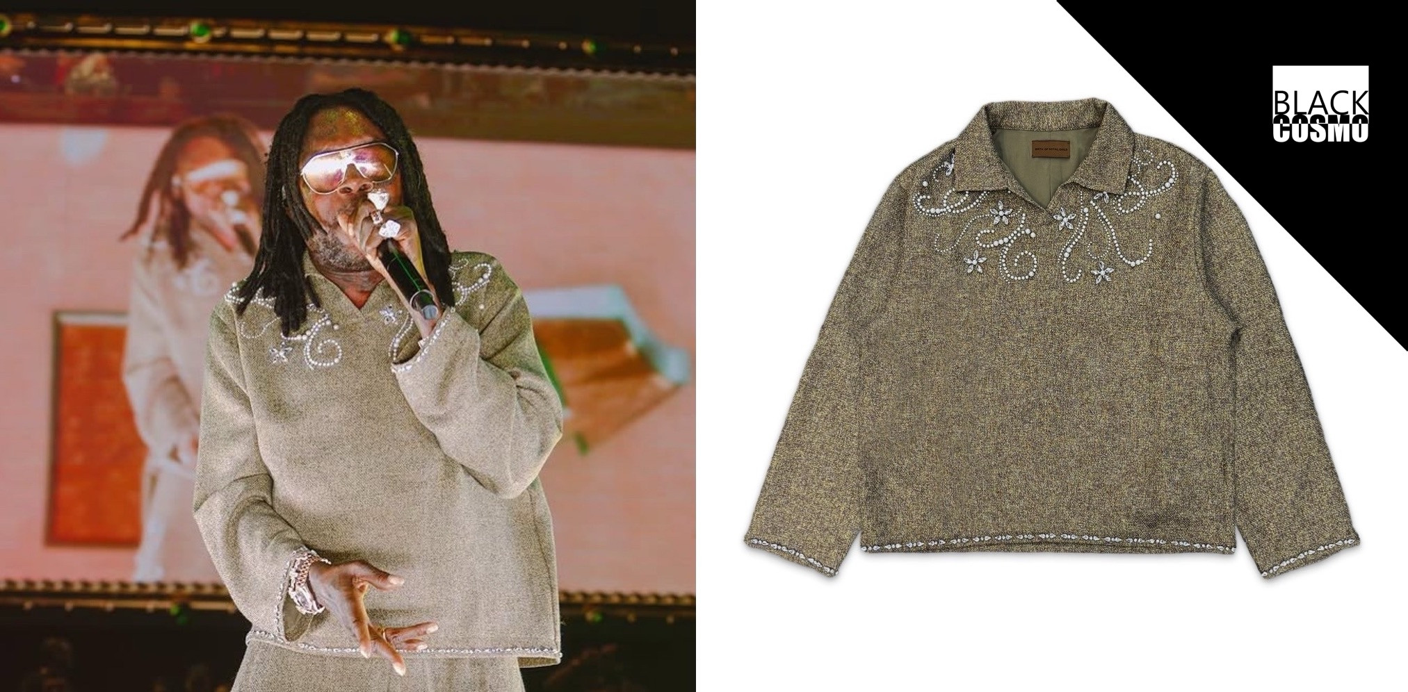 Vybz Kartel Performs at Barclays Center Wearing Royal Baby Sweater Pant Set You Ask, We Answer! Vybz Kartel Wears a Birth of Royal Child Embellished Sweater Pant Set While Performing at Barclay's Center