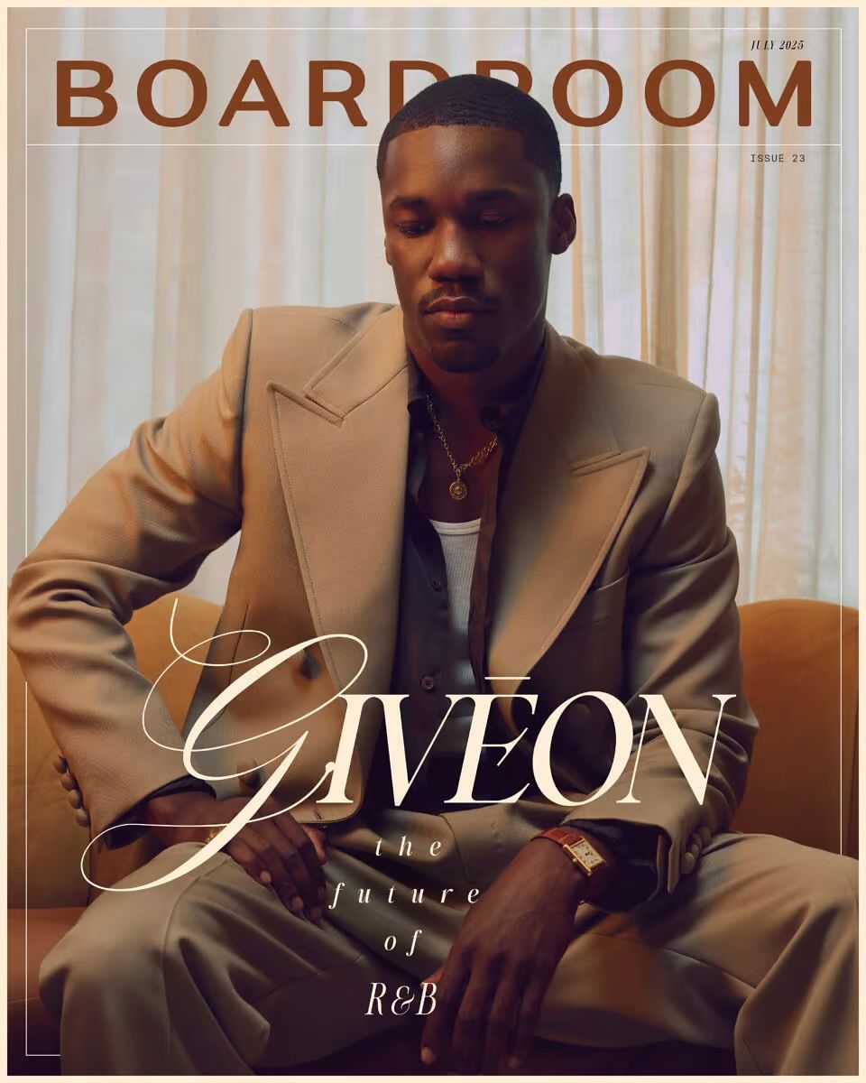 Giveon Graces Boardroom Cover Giveon Graces the Cover of Boardroom Magazine