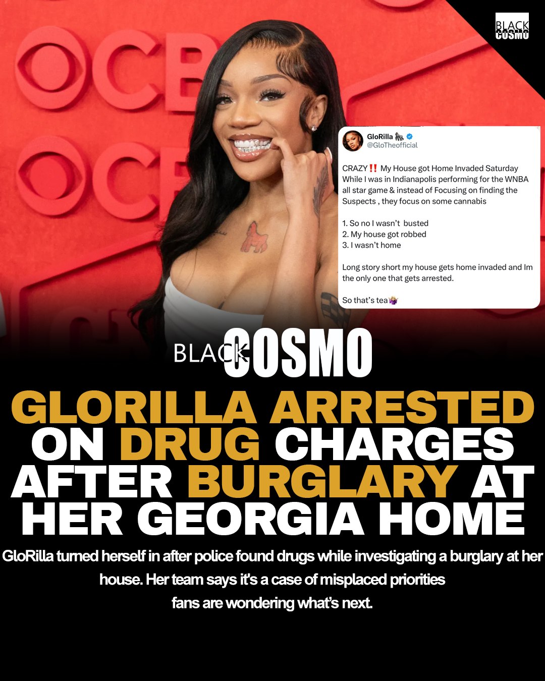 GloRilla Arrested: Drug Charges GloRilla Arrested on Drug Charges After Burglary at Her Georgia Home