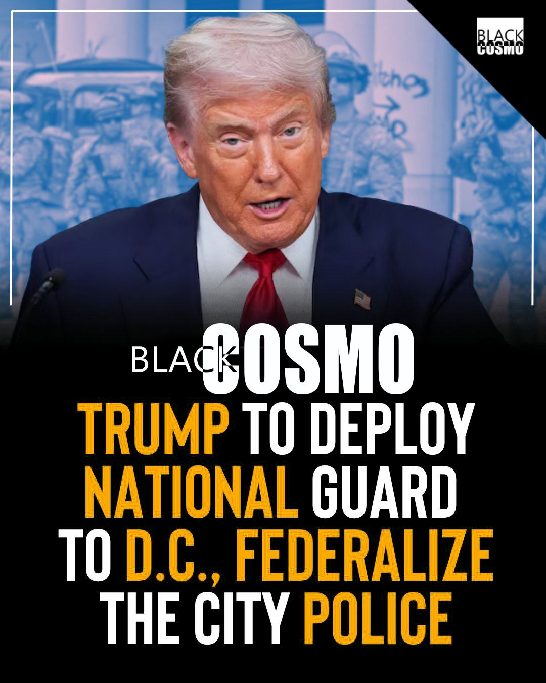 Trump to Federalize DC! Breaking: Donald J. Trump just announced that he will federalize Washington, D.