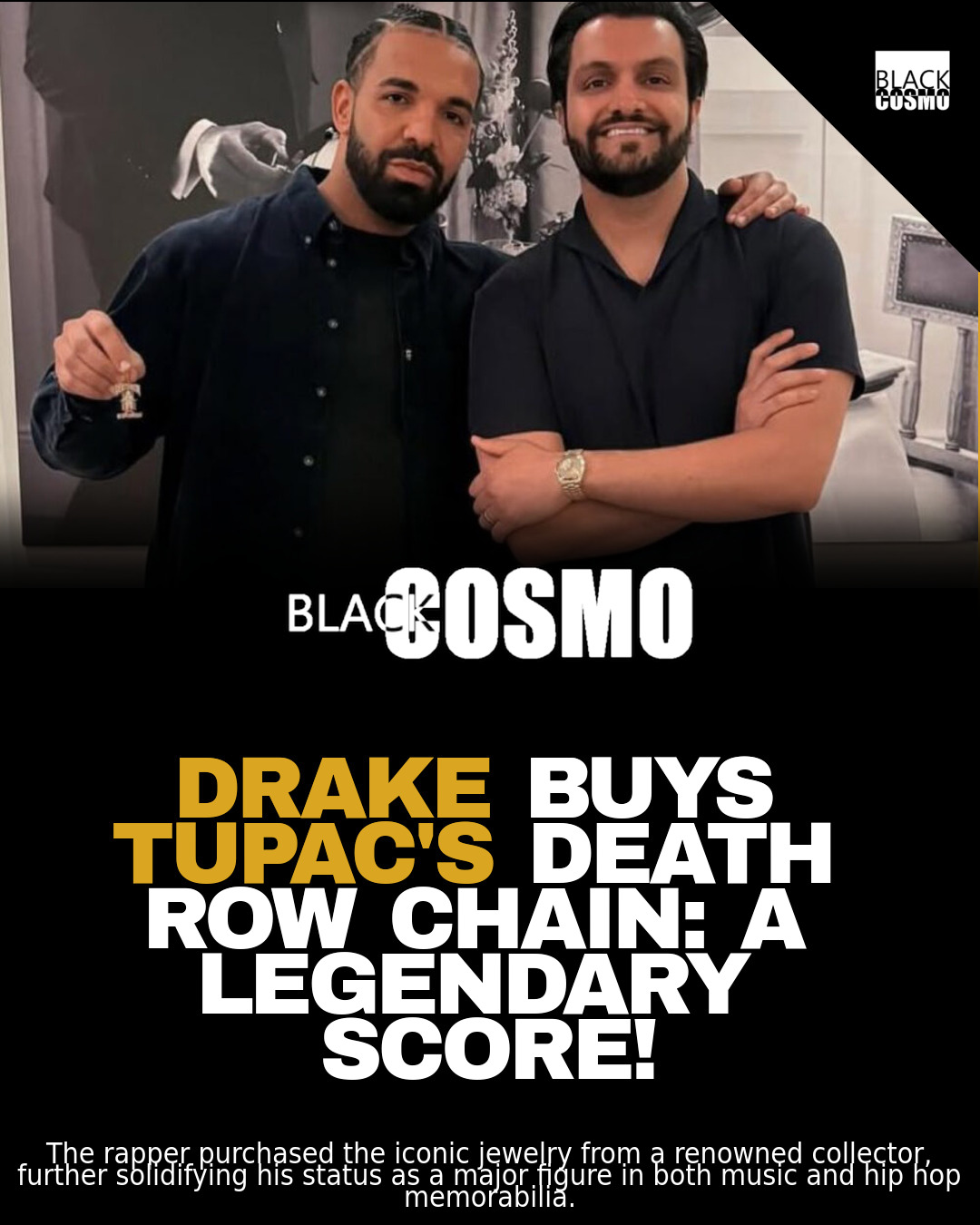 Drake Acquires Tupac’s Death Row ChainDrake Gets Tupac’s Iconic Death Row Chain Drake Acquires Tupac’s Death Row ChainDrake Gets Tupac’s Iconic Death Row Chain
