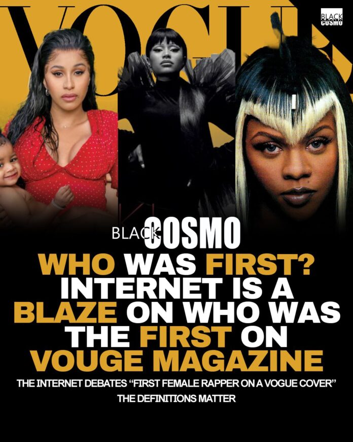 Who Was the First Female Rapper on a Vogue Cover? Nicki Minaj vs. Cardi B vs. Lil’ Kim Who Was the First Female Rapper on a Vogue Cover? Nicki Minaj vs. Cardi B vs. Lil’ Kim