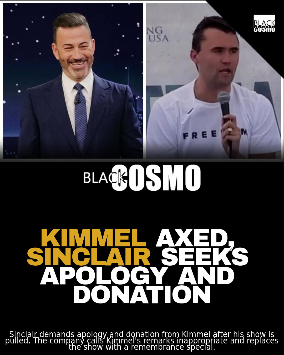Sinclair Demands Kimmel Apologize to Kirk’s Family Sinclair Demands Kimmel Apologize to Kirk’s Family