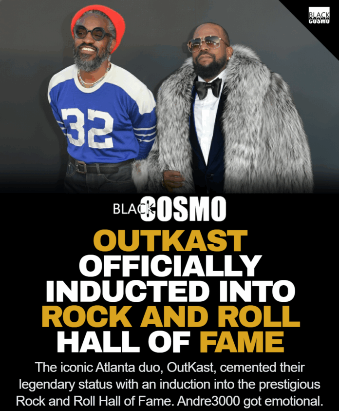 OutKast Rock and Roll Hall of Fame Induction: A Historic Moment Big Boi and AndrΓ© 3000 of OutKast accepting their induction into the Rock and Roll Hall of Fame.