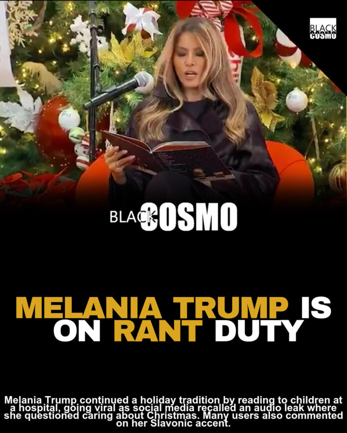 Social Media Reacts To First Lady Melania Trump Reading About Santa At Children’s National Hospital Years After ‘Who Gives A F**k About Christmas’ Audio Leak Social Media Reacts To First Lady Melania Trump Reading About Santa At Children’s National Hospital Years After ‘Who Gives A F**k About Christmas’ Audio Leak