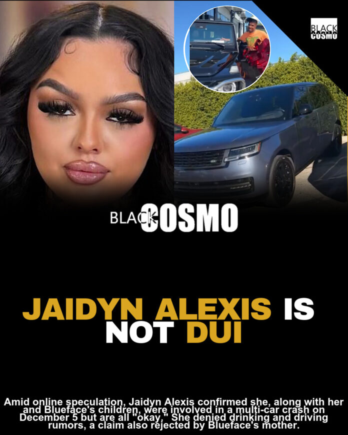 Jaidyn Alexis Denies Drinking & Driving Rumors, Says She And Kids Are ‘Okay’ After Reports Claim She Fled Multi-Car Crash That Left Blueface Replacing Her G-Wagon With A Range Rover Jaidyn Alexis Denies Drinking & Driving Rumors, Says She And Kids Are ‘Okay’ After Reports Claim She Fled Multi-Car Crash That Left Blueface Replacing Her G-Wagon With A Range Rover