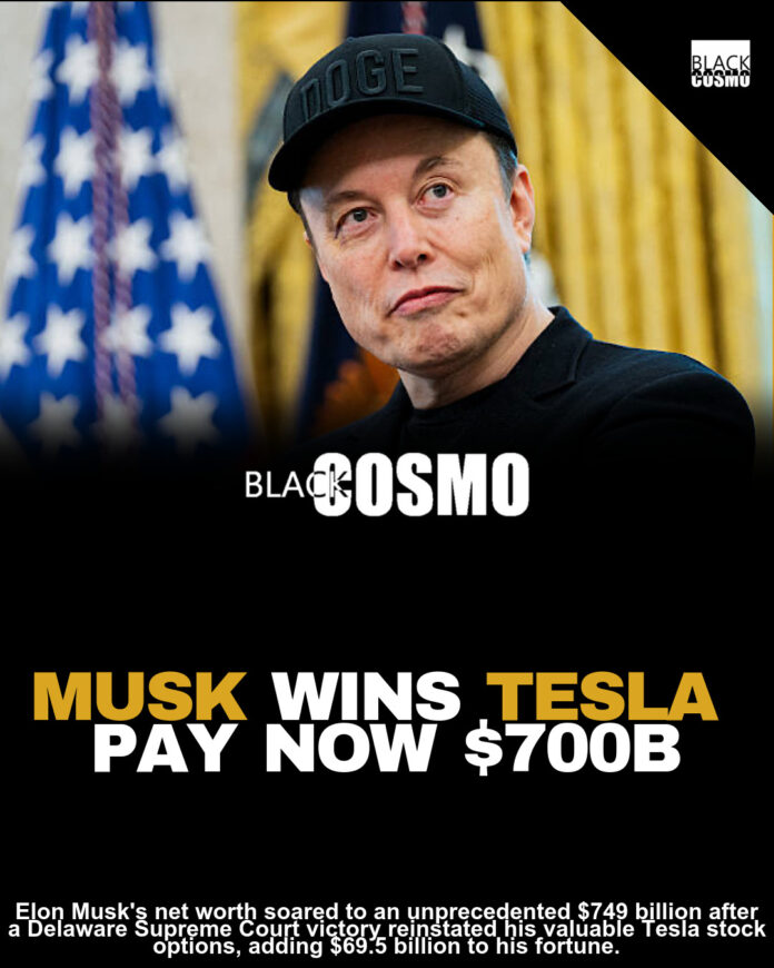 Elon Musk Becomes First Person To Ever Reach $700 Billion Net Worth, Tesla CEO’s Recent Delaware Court Victory Leaves Him Worth $749 Billion Elon Musk Becomes First Person To Ever Reach $700 Billion Net Worth, Tesla CEO’s Recent Delaware Court Victory Leaves Him Worth $749 Billion
