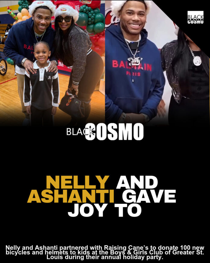 Nelly & Ashanti Bring Christmas Magic Home: Couple Donates 100 Bikes to St. Louis Kids Nelly & Ashanti Bring Christmas Magic Home: Couple Donates 100 Bikes to St. Louis Kids