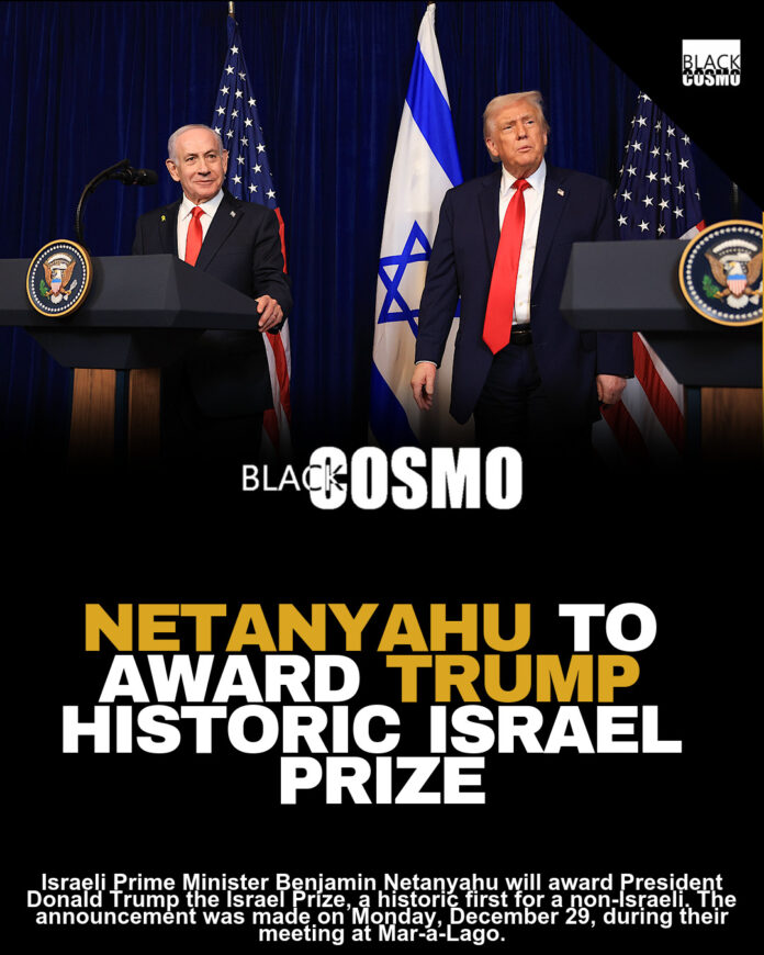 Benjamin Netanyahu Praises Donald Trump For Contributions & Helping To Fight ‘Terrorists;’ Plans To Award Him With Israel Prize, Marking First Non-Israeli To Receive Country’s Top Honor Benjamin Netanyahu Praises Donald Trump For Contributions & Helping To Fight ‘Terrorists;’ Plans To Award Him With Israel Prize, Marking First Non-Israeli To Receive Country’s Top Honor