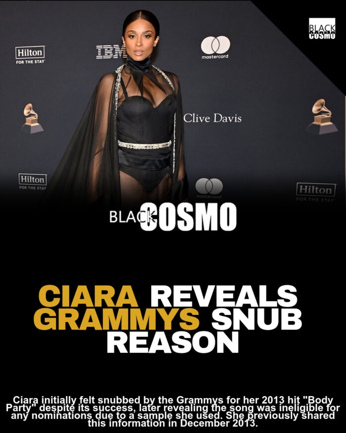 Ciara Talks Grammys Snubs, Says “Body Party” Should’ve At Least Been Nominated: ‘I Literally Checked Off Every Box’ Ciara Talks Grammys Snubs, Says “Body Party” Should’ve At Least Been Nominated: ‘I Literally Checked Off Every Box’