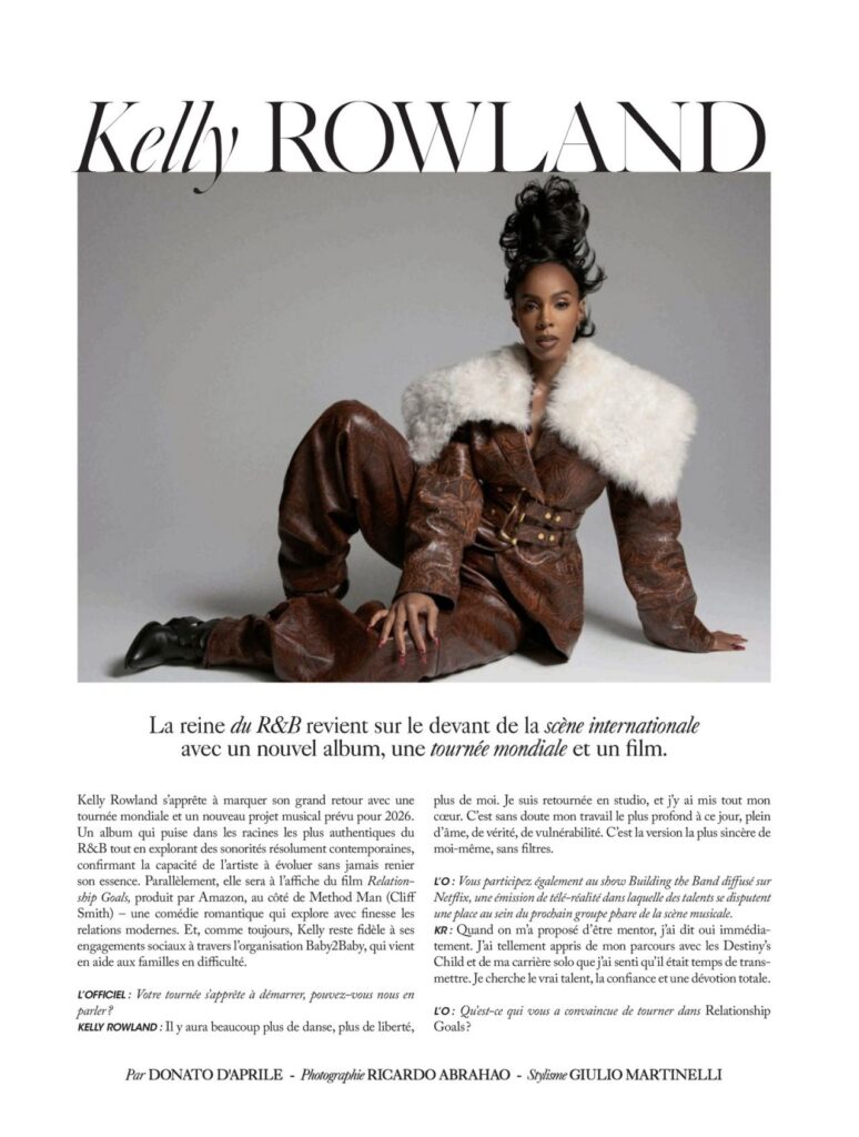 Kelly Rowland spotlight with confident expression