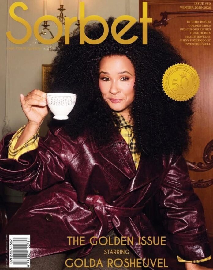 Golda Rosheuvel Stuns in Sorbet’s 2026 Golden Issue Golda Rosheuvel | Sorbet Magazine "The Golden" edition (2026)