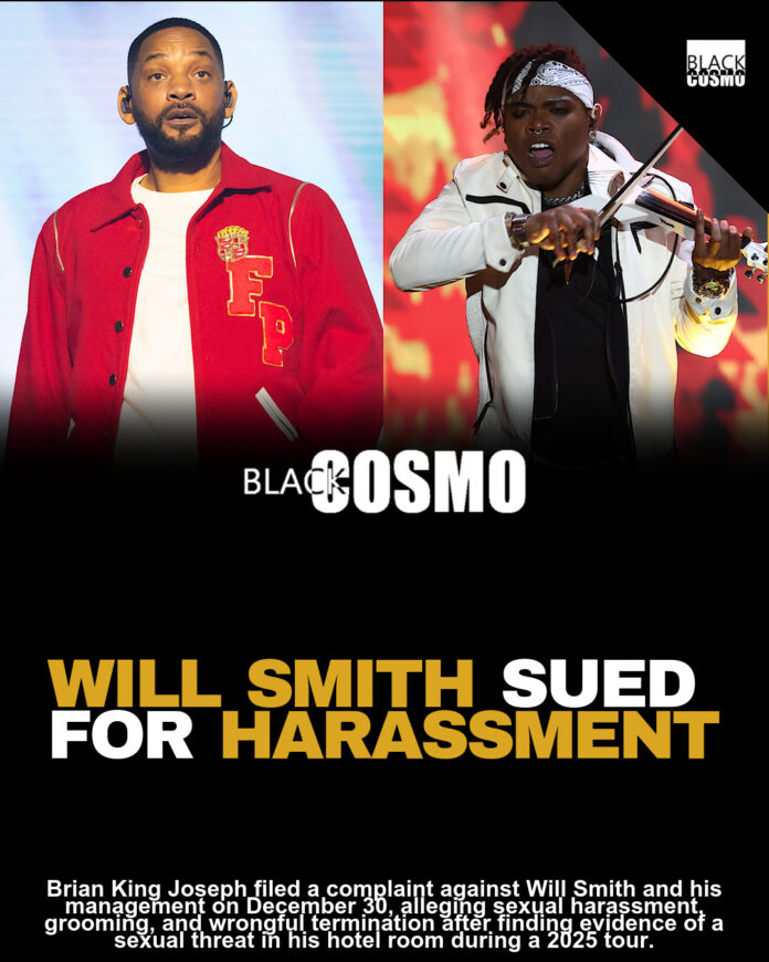 New Lawsuit Accuses Will Smith Of Sexually Harassing, ‘Deliberately Grooming,’ Wrongfully Terminating, And Retaliating Against Tour Violinist Brian King Joseph New Lawsuit Accuses Will Smith Of Sexually Harassing, ‘Deliberately Grooming,’ Wrongfully Terminating, And Retaliating Against Tour Violinist Brian King Joseph