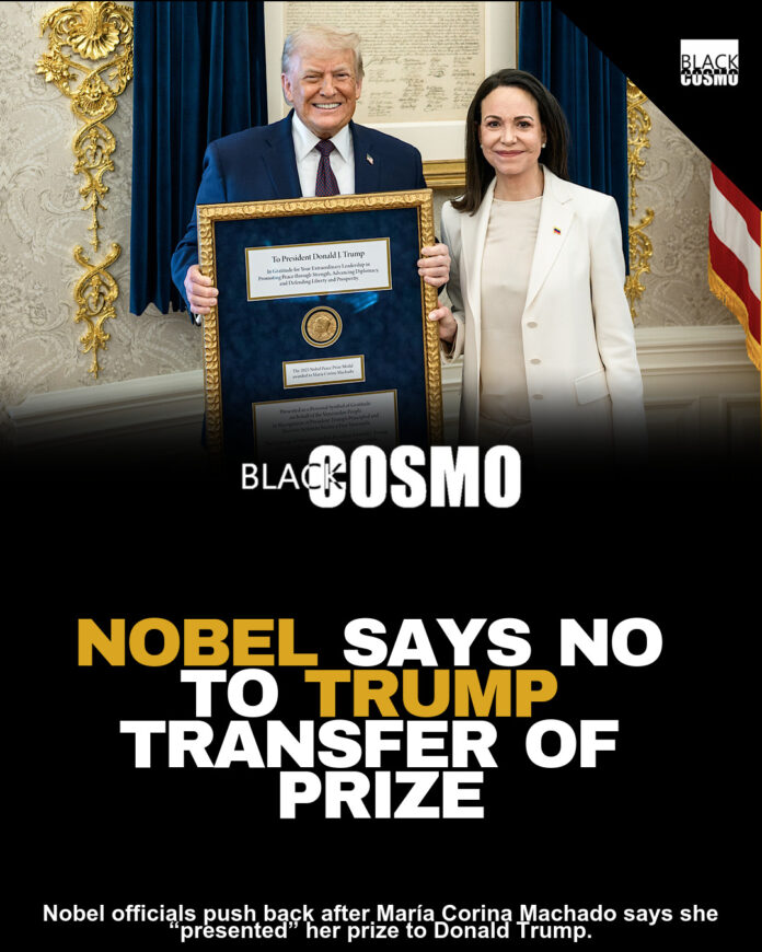 Nobel Officials Push Back After Machado Claims She “Presented” Her Prize to Trump Nobel Officials Push Back After Machado Claims She “Presented” Her Prize to Trump