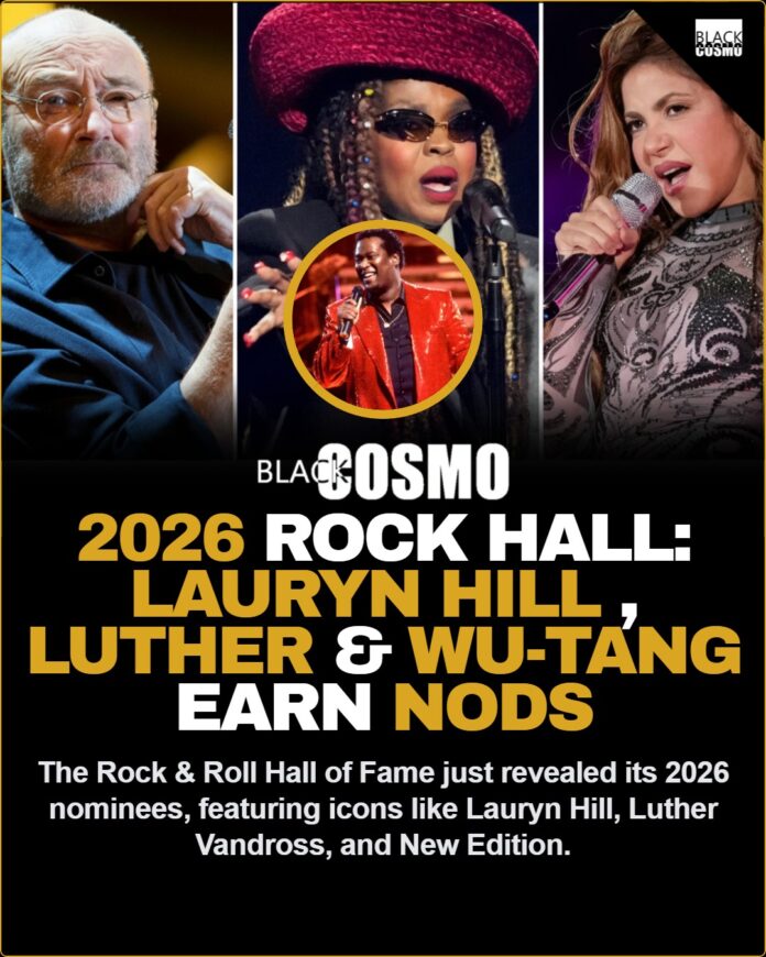 2026 Rock & Roll Hall of Fame Nominees: Lauryn Hill & Wu-Tang Lead List Collage of 2026 Rock & Roll Hall of Fame nominees featuring Lauryn Hill, Luther Vandross, and Wu-Tang Clan.