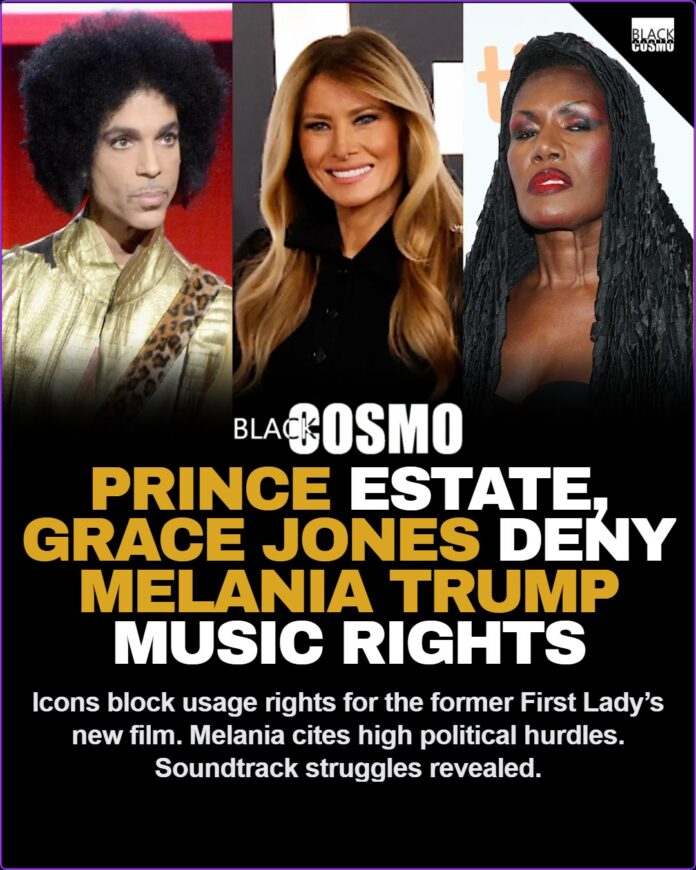 Prince Estate, Grace Jones, Guns N’ Roses Refused To Let Melania Trump Use Their Music In ‘Melania’ Documentary And Soundtrack: ‘Couldn’t Get Over The Political Hurdle’ Prince Estate, Grace Jones, Guns N’ Roses Refused To Let Melania Trump Use Their Music In ‘Melania’ Documentary And Soundtrack: ‘Couldn’t Get Over The Political Hurdle’