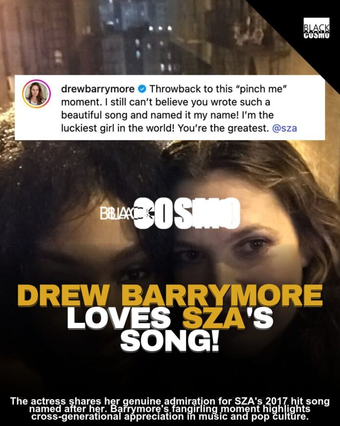 Drew Barrymore Loves SZA’s “Drew Barrymore”! Drew Barrymore Loves SZA’s “Drew Barrymore”!