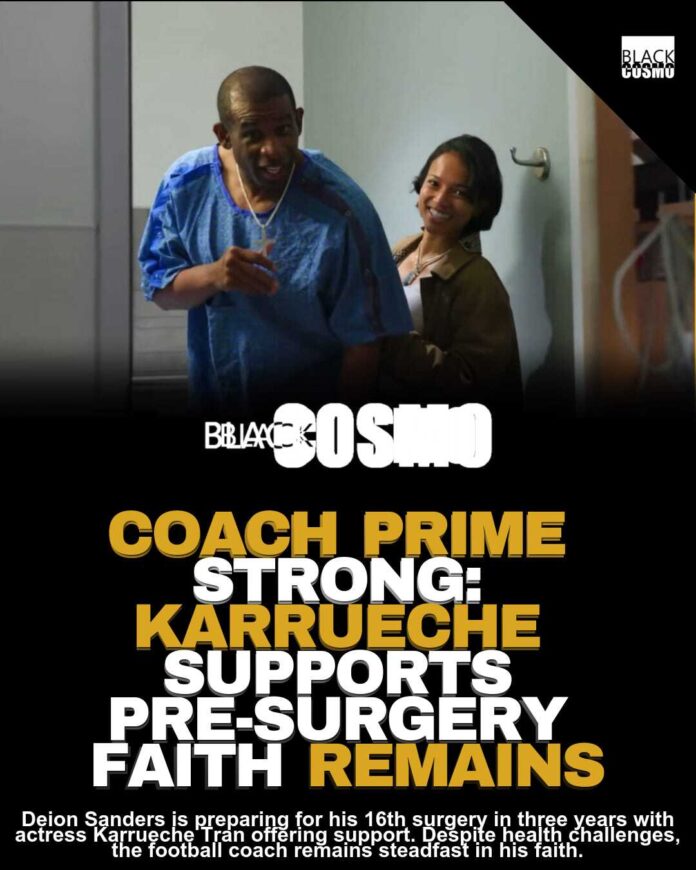 Karrueche Supports Deion Sanders Before 16th Surgery Karrueche Supports Deion Sanders Before 16th Surgery