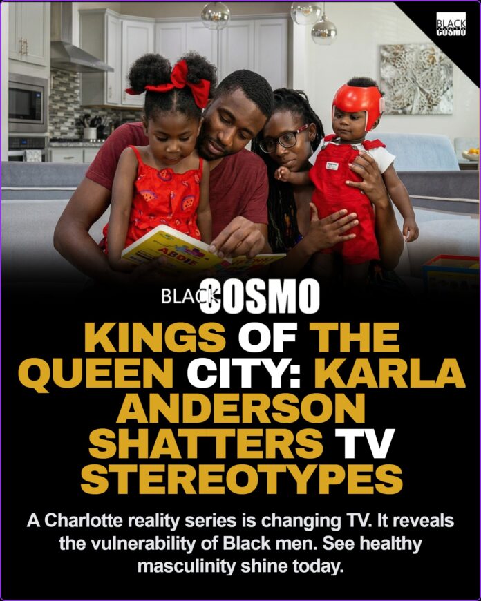 Breaking Stereotypes: Karla Anderson’s Kings of the Queen City A powerful image portraying the authentic brotherhood and emotional intelligence of Black men, symbolizing the themes of the Kings of the Queen City reality show.