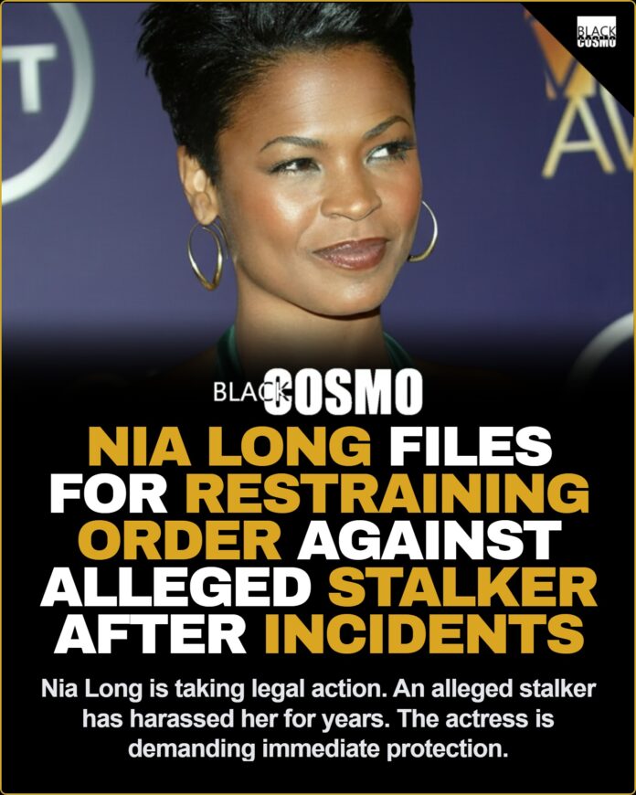 Nia Long Files Restraining Order Against Alleged Stalker Actress Nia Long smiling confidently on a red carpet event