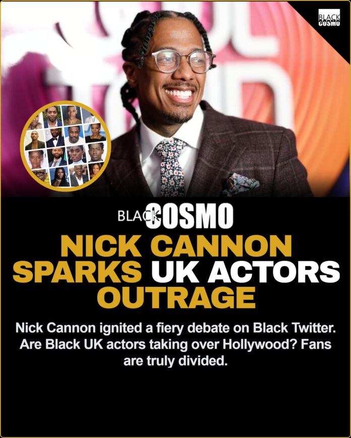 Nick Cannon Sparks Outrage: Are Black UK Actors Stealing Hollywood Roles? Nick Cannon speaking at a red carpet event, sparking a major debate about Hollywood casting.