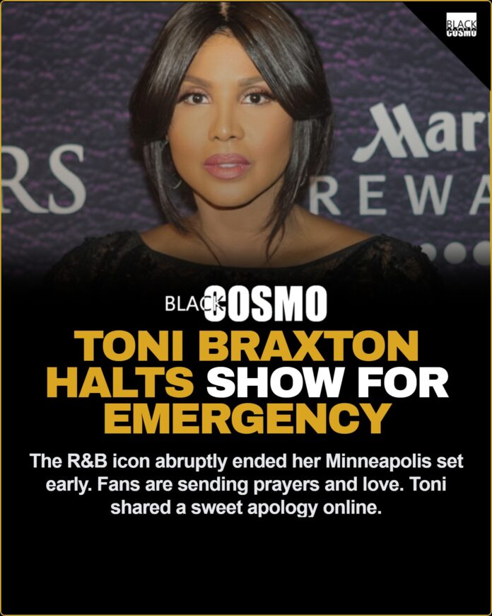 Toni Braxton Personal Emergency: Singer Halts Tour Set Early R&B icon Toni Braxton performing gracefully on stage.