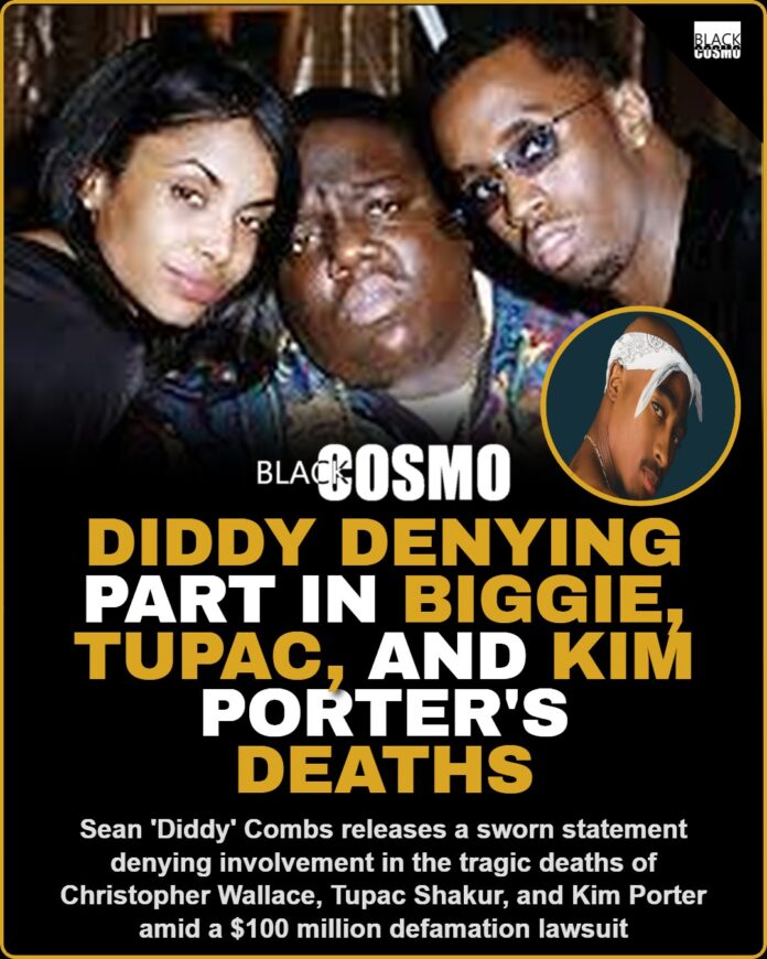 Diddy Denies Involvement in Biggie, Tupac, Kim Porter’s Deaths Diddy Denies Involvement in Biggie, Tupac, Kim Porter's Deaths