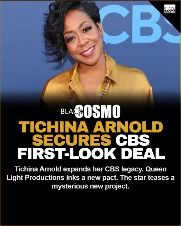Tichina Arnold Secures First-Look Deal With CBS Studios Tichina Arnold smiling on the red carpet, representing her new first-look deal with CBS Studios