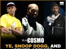 A collage of [gold]Ye[/gold] and [gold]Snoop Dogg[/gold] performing on stage