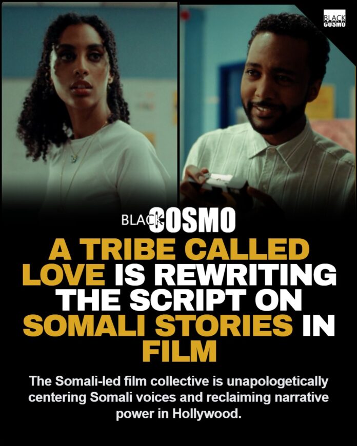 A Tribe Called Love Is Rewriting the Script on Somali Stories in Film A group of Somali filmmakers from the collective 'A Tribe Called Love' standing together, with a cityscape in the background.