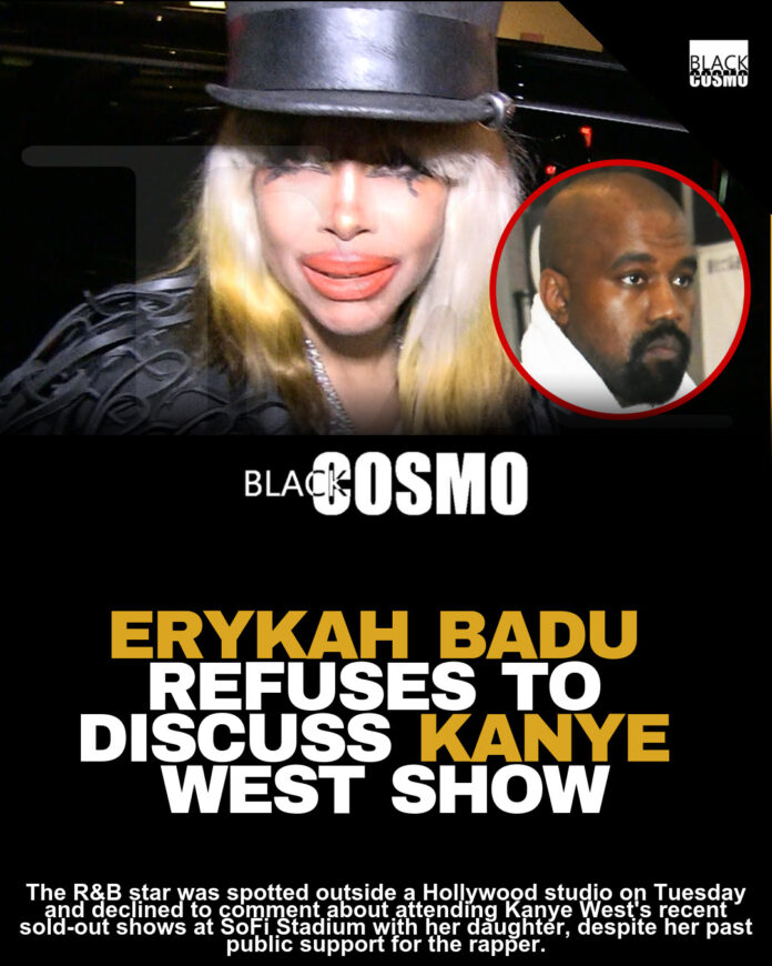 Erykah Badu Stays Silent on Kanye West’s SoFi Stadium Appearance Erykah Badu Stays Silent on Kanye West’s SoFi Stadium Appearance