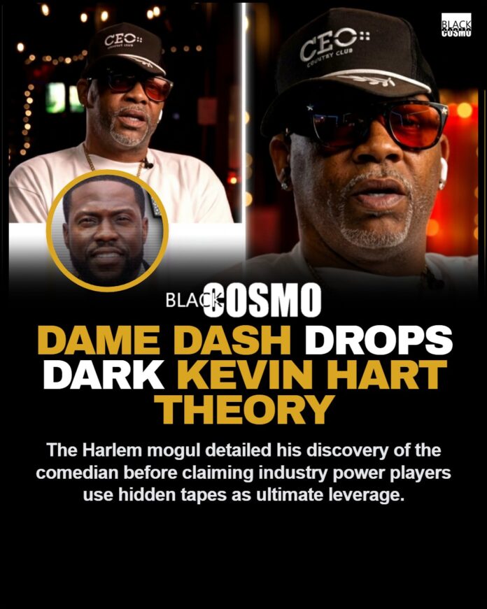 Dame Dash on The Art Of Dialogue: Kevin Hart, Tiffany Haddish & Hidden Tapes Damon Dash wearing a dark suit and sunglasses, looking directly at the camera with a serious expression.