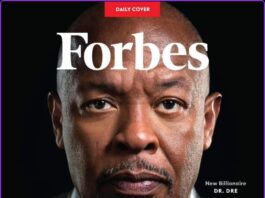 Dr. Dre posing in an editorial portrait for the Forbes New Billionaires 2026 cover story.