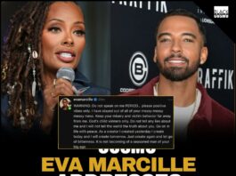 Eva Marcille posing on the red carpet, exuding her signature Madam DeVille confidence.