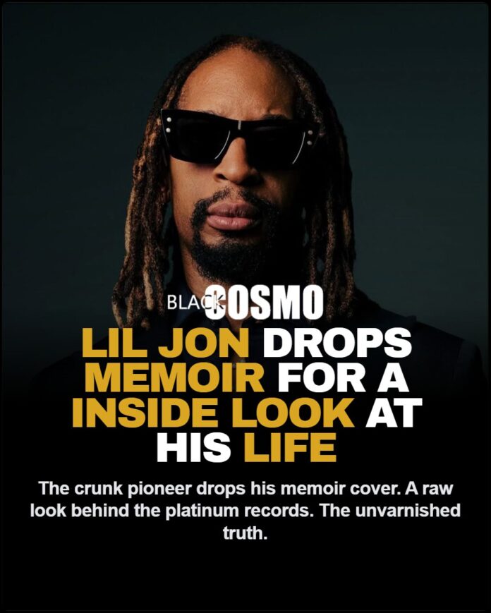 Lil Jon Reveals Memoir Cover I Only Shout So You Can Hear Me Cover shot of Lil Jon's upcoming memoir I Only Shout So You Can Hear Me, featuring the producer looking directly at the camera.