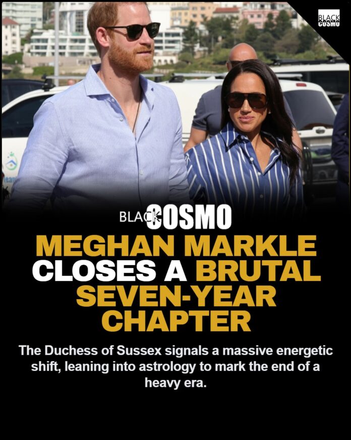 Meghan Markle Astrology Post: Ending a Seven-Year Cycle A stylistic representation of a woman entering a new, unbothered era of her life.