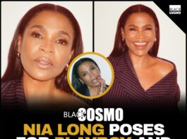 A confident portrait of actress Nia Long looking directly at the camera, exuding absolute authority and grace.