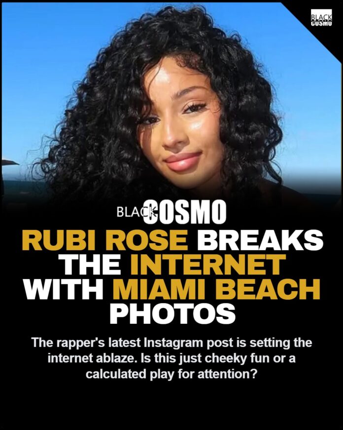 Rubi Rose Breaks Internet with Butt-Baring Shots in Miami Rubi Rose in bikini on Miami Beach