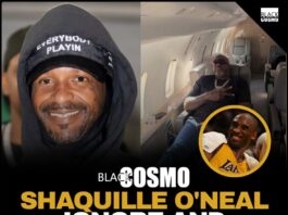 Shaquille O' Neal looking unbothered while sitting in a private jet, representing his masterclass in ignoring internet trolls.