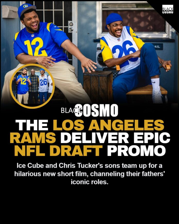 The Los Angeles Rams Deliver Epic NFL Draft Promo with Ice Cube and Chris Tucker’s Sons O'Shea Jackson Jr. and Destin Tucker, the sons of Ice Cube and Chris Tucker, recreating their fathers' iconic roles in the hilarious new short film 'Thursday' for the Los Angeles Rams' NFL Draft promo.
