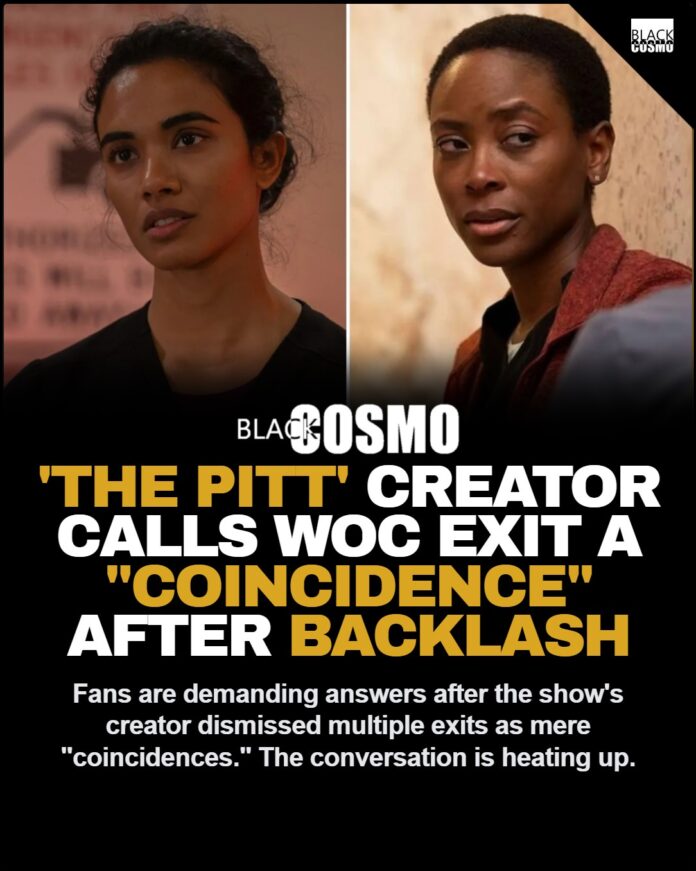 A group of diverse, sophisticated young women gathered together, representing the core cast of The Pitt.