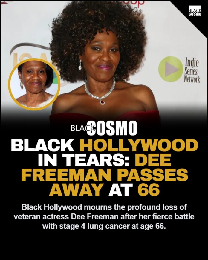 Veteran Actress Dee Freeman Dead at 66: Black Hollywood Mourns ‘Sistas’ Star A beautiful and radiant portrait of veteran actress Dee Freeman, known for her role in Tyler Perry's Sistas, smiling brightly.