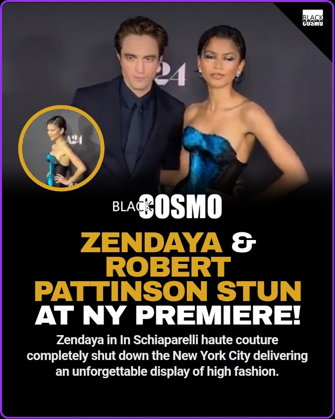Zendaya & Robert Pattinson Stun at NY Premiere of The Drama Zendaya and Robert Pattinson posing on the red carpet at the New York premiere of A24's The Drama.
