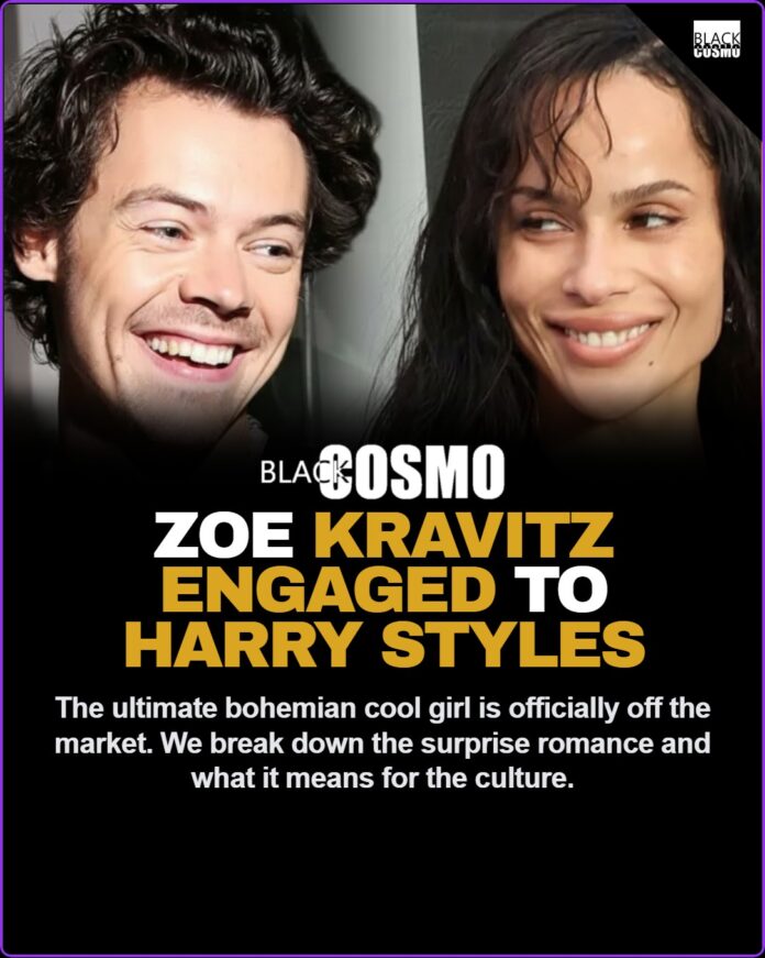 Zoe Kravitz Engaged to Harry Styles: Full Details | BlkCosmo Candid street style photo of Zoe Kravitz and Harry Styles walking together.