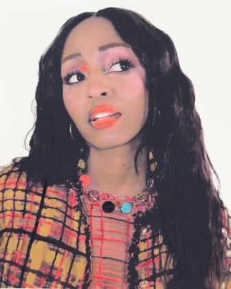 Ayo Edebiri posing for the April 2026 cover of Paper Magazine wearing bold editorial fashion.