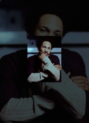 Grammy-winning producer Kaytranada posing for Highsnobiety, wearing avant-garde streetwear styled by Thevonfo, showcasing the intersection of Black culture and high fashion.