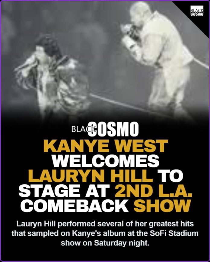 Kanye West Performs With Lauryn Hill, Travis Scott and Additional Artists at Sold-Out Los Angeles Concert Kanye West Performs With Lauryn Hill, Travis Scott and Additional Artists at Sold-Out Los Angeles Concert