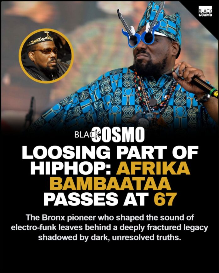 Hip Hop Pioneer Afrika Bambaataa Dies at 67 Afrika Bambaataa performing live on stage.