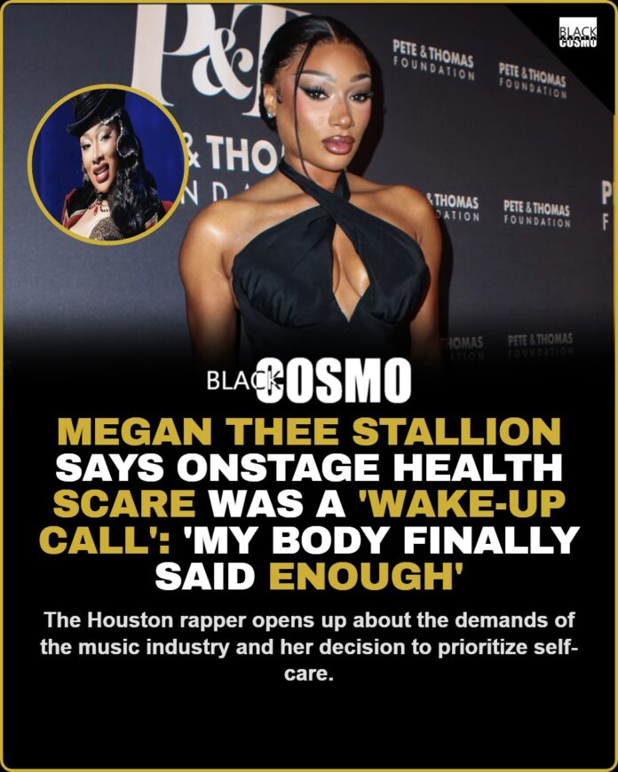 Megan Thee Stallion Opens Up About Onstage Health Scare Megan Thee Stallion performing on stage